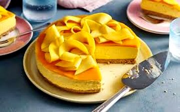 طرز تهیه چیز کیک انبه یخچالی| فوق العاده س