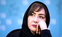 هانیه توسلی با موهای تراشیده در پشت صحنه یک فیلم