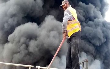 ۶ مصدوم بر اثر حادثه آتش سوزی در اداره ترابری نفت و گاز مسجدسلیمان