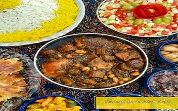 طرز تهیه خورش کرفس با مرغ و لوبیا چیتی!