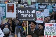مخالفان جنگ در انگلیس به کمک نظامی لندن به عربستان اعتراض کردند