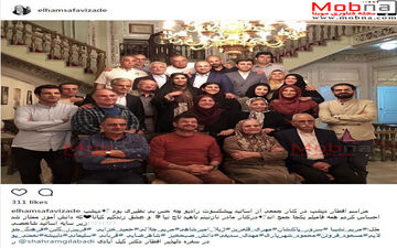 عکس دسته جمعی هنرمندان سرشناس رادیو در یک ضیافت (عکس)
