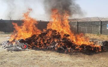 گزارش تصویری/ امحاء بیش از ۹۲۰ کیلوگرم مواد مخدر در کرمانشاه 