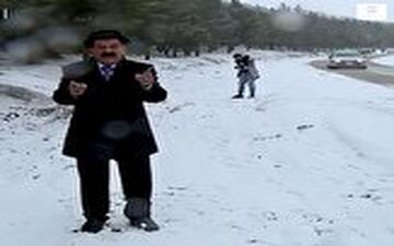 حمله با گلوله‌های برفی به کارشناس هواشناسی 