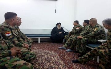 دیدار آیت‌الله سیستانی با مجروحان ارتش عراق