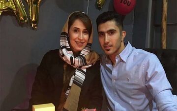 زوج والیبالیست ایرانی  در جشن