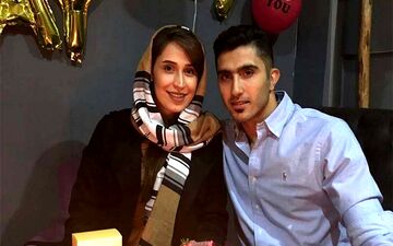 زوج والیبالیست ایرانی  در جشن