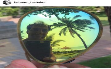 سیزده بدر آقای بازیگر در کنار ساحل +عکس
