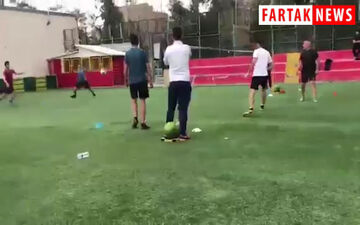 تنیس فوتبال با حضور گل محمدی،بیرانوند،منصوریان و میثاقی