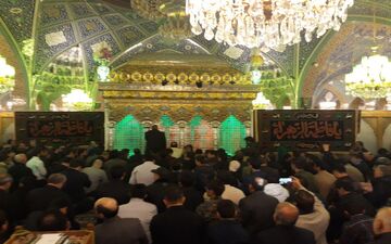 آیین سوگواری شهادت حضرت زهرا (س) در حرم حضرت رقیه (س) برگزار شد