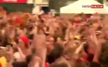 شادی هواداران بلژیک پس از غلبه بر برزیل 