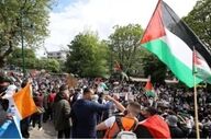 تجمع حامیان فلسطین در گلاسکو علیه مسابقات ایرلند و اسرائیل