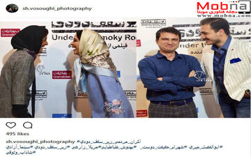 تیپ و ژست بازیگران در اکران مردمی زیر سقف دودی (عکس)