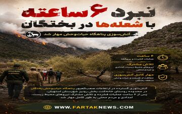 نبرد ۶ ساعته با شعله‌ها در بختگان؛ آتش‌سوزی پناهگاه حیات‌وحش مهار شد